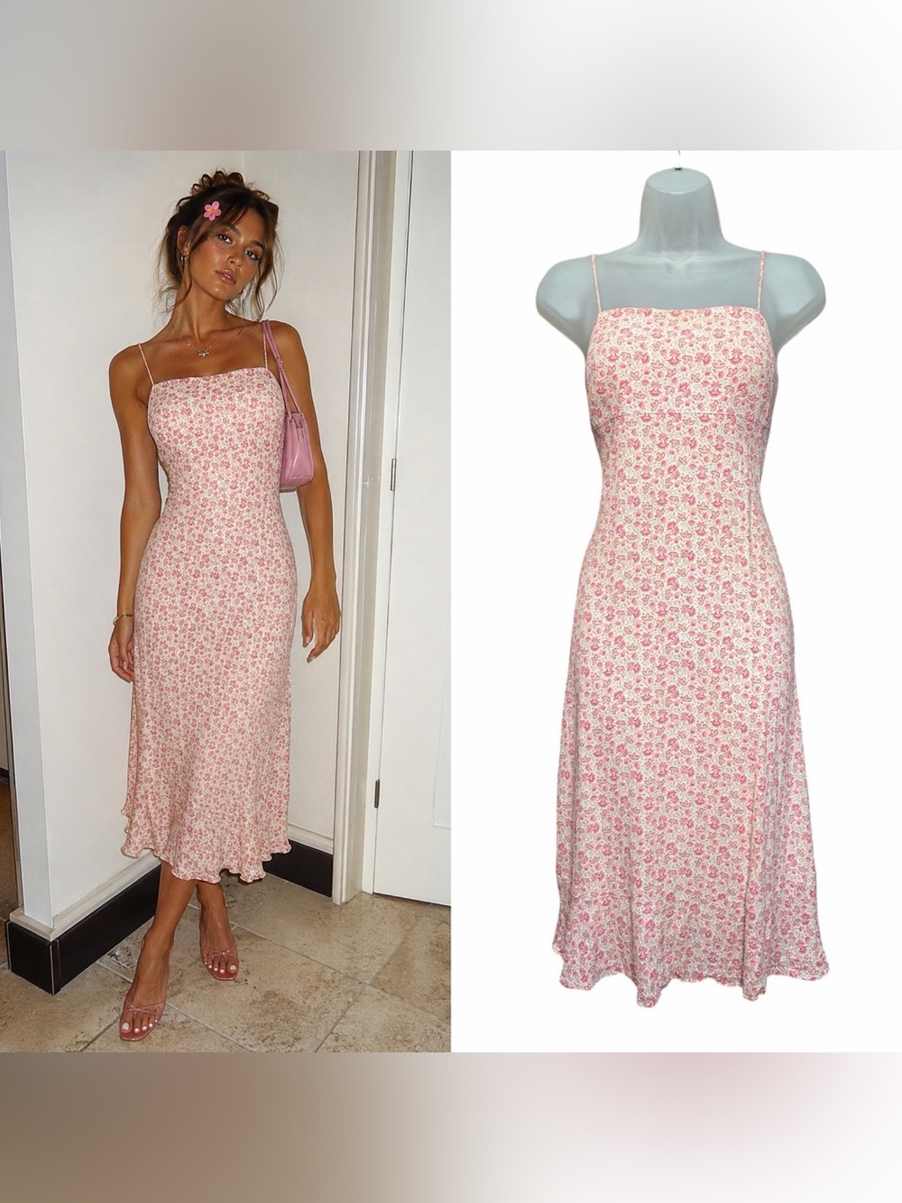 GAP Vintage Y2K Pink Floral Midi Women's 4